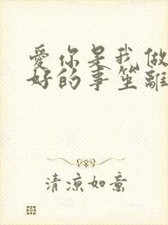 爱你是我做过最好的事笙离