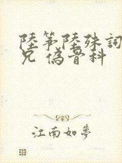 陆筝陆殊词 养兄 伪骨科封面