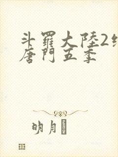 斗罗大陆2绝世唐门五季封面