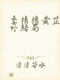 季杨杨黄芷陶番外结局封面