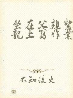 坐在父亲紫色大龙上写作业