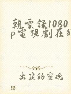 朝雪录1080p电视剧在线观看封面