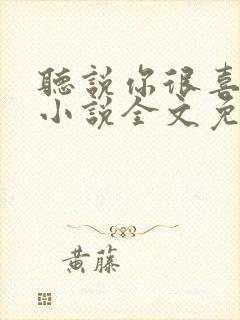 听说你很喜欢我小说全文免费阅读