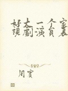 好大一个家 电视剧演员表