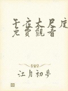 午夜大尺度在线免费观看封面