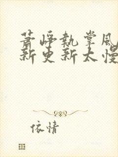 萧峥执掌风云最新更新太慢