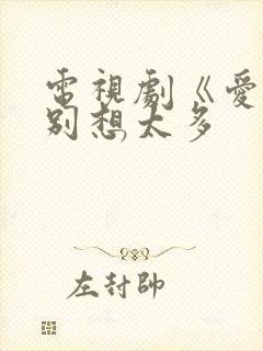 电视剧《爱我就别想太多封面