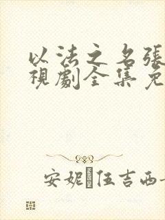 以法之名张译电视剧全集免费播放