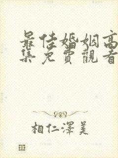 最佳婚姻高清全集免费观看封面