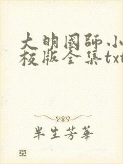 大明国师小说精校版全集txt