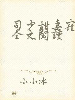 司少甜妻宠定了全文阅读