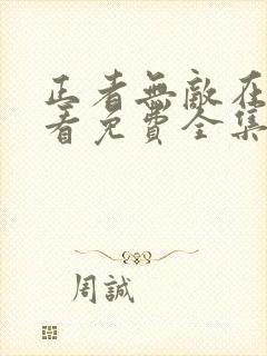 正者无敌在线观看免费全集