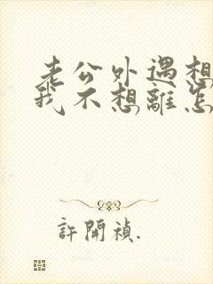 老公外遇想离婚我不想离怎么办封面