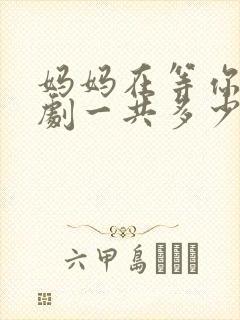 妈妈在等你电视剧一共多少集封面