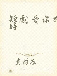 短剧 爱你不逢时封面