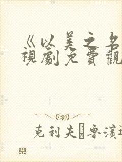 《以美之名》电视剧免费观看