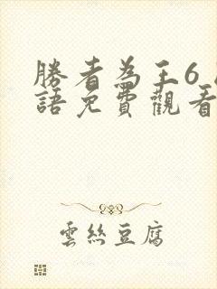 胜者为王6 国语免费观看