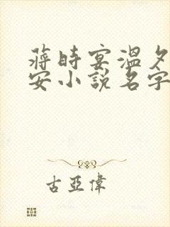蒋时宴温夕乔予安小说名字是什么