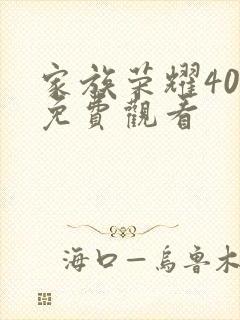 家族荣耀40集免费观看