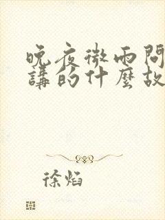 晚夜微雨问海棠讲的什么故事封面