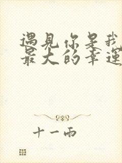 遇见你是我此生最大的幸运