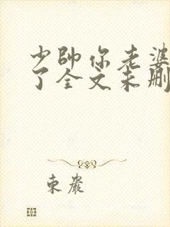 少帅你老婆又跑了全文未删减