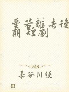 爱若离去后会无期 短剧