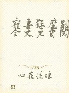 宠妻狂魔别太坏全文免费阅读免费封面