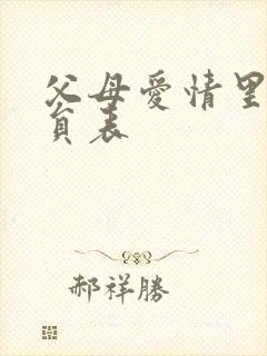 父母爱情里的演员表封面