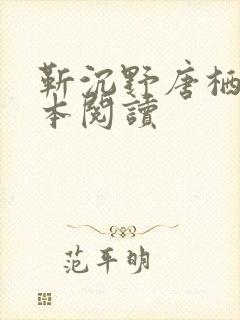 靳沉野唐栖雾全本阅读