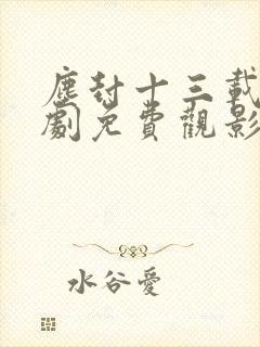 尘封十三载电视剧免费观影