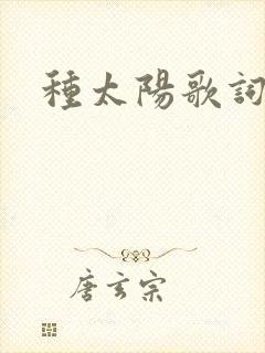 种太阳歌词
