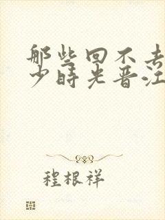 那些回不去的年少时光晋江封面