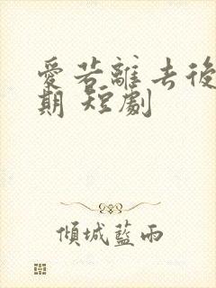 爱若离去后会无期 短剧