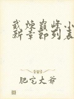 武炼巅峰小说最新章节列表最