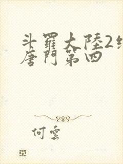 斗罗大陆2绝世唐门第四封面