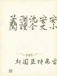 萧渊沈安安免费阅读全文小说