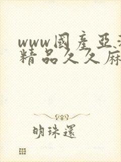 www国产亚洲精品久久麻豆