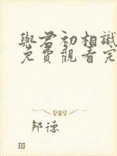 与君初相识全集免费观看完整版封面