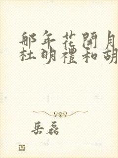 那年花开月正圆杜明礼和胡咏梅