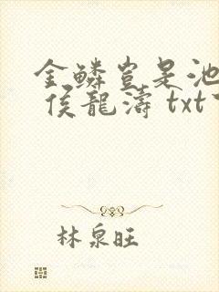 金鳞岂是池中物 侯龙涛 txt下载