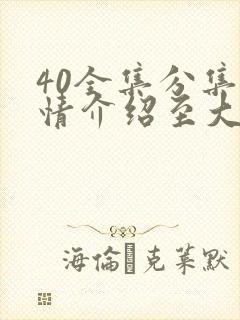 40全集分集剧情介绍至大结局