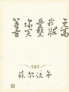 等你爱我免费观看完整版高清