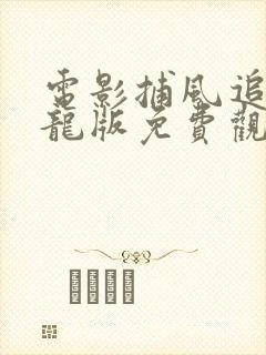 电影捕风追影成龙版免费观看