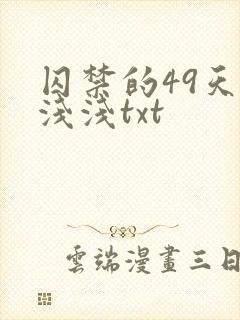 囚禁的49天顾浅浅txt封面