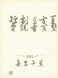 短剧《方夏》免费观看完整版封面