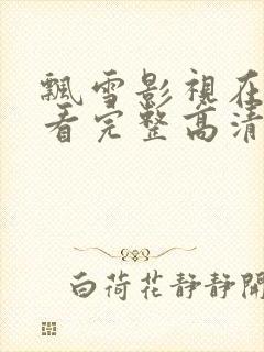 飘雪影视在线观看完整高清免费