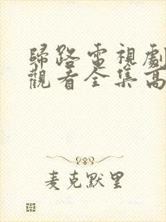 归路电视剧免费观看全集高清完整版