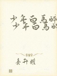 少年白马醉春风 少年白马醉春风