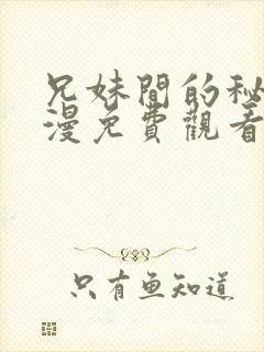 兄妹间的秘密动漫免费观看全集